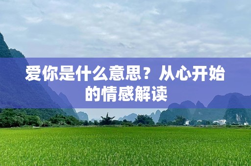 爱你是什么意思？从心开始的情感解读