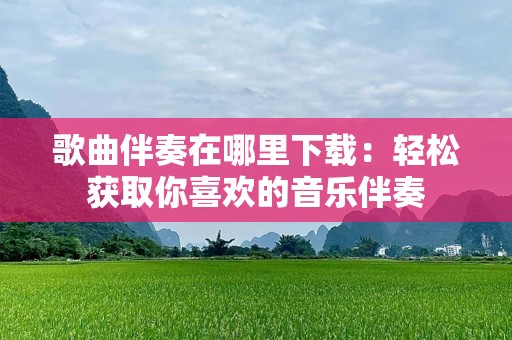 歌曲伴奏在哪里下载：轻松获取你喜欢的音乐伴奏