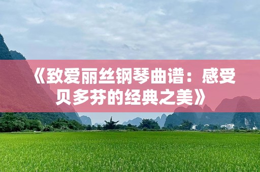 《致爱丽丝钢琴曲谱：感受贝多芬的经典之美》