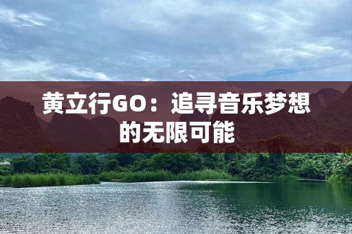 黄立行GO：追寻音乐梦想的无限可能