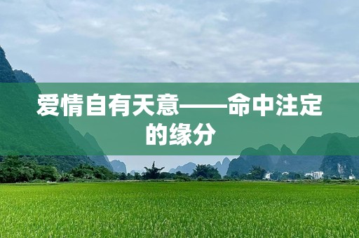 爱情自有天意——命中注定的缘分