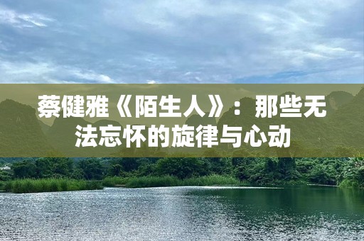 蔡健雅《陌生人》：那些无法忘怀的旋律与心动