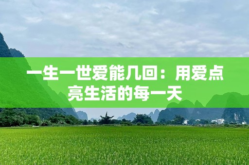 一生一世爱能几回：用爱点亮生活的每一天