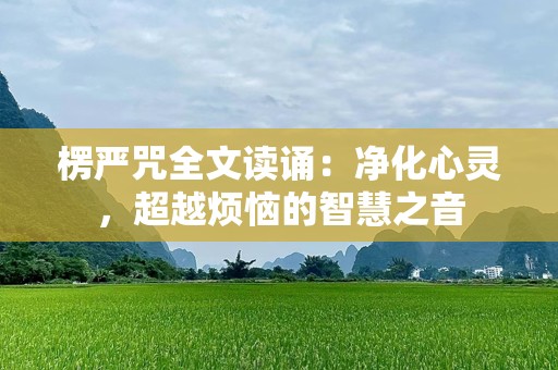 楞严咒全文读诵：净化心灵，超越烦恼的智慧之音