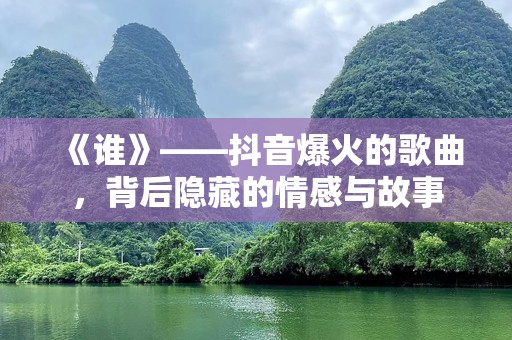 《谁》——抖音爆火的歌曲，背后隐藏的情感与故事