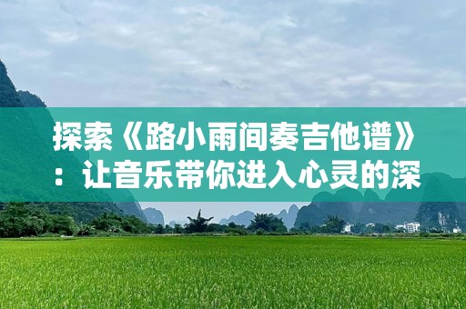 探索《路小雨间奏吉他谱》：让音乐带你进入心灵的深处