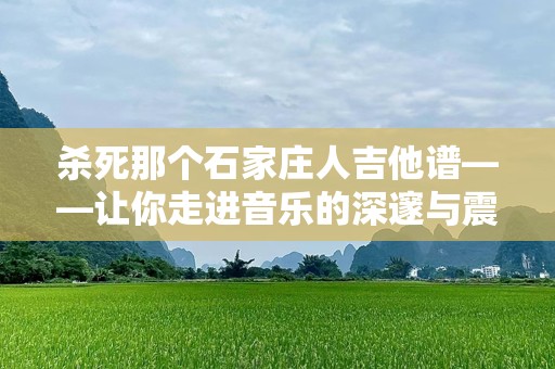 杀死那个石家庄人吉他谱——让你走进音乐的深邃与震撼