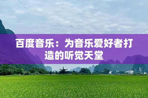 百度音乐：为音乐爱好者打造的听觉天堂