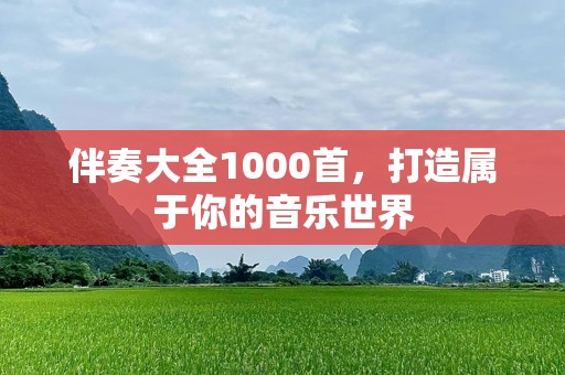 伴奏大全1000首，打造属于你的音乐世界