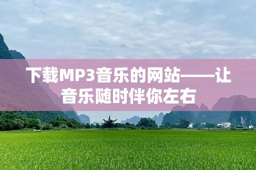 下载MP3音乐的网站——让音乐随时伴你左右