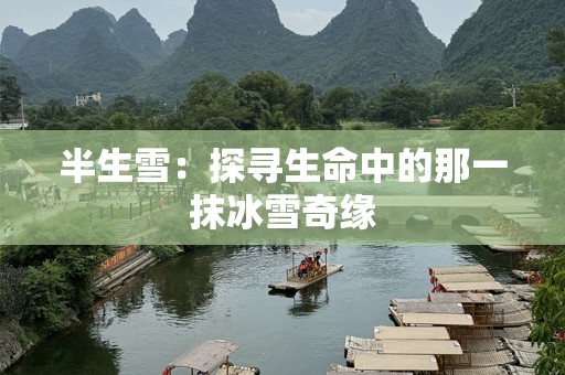 半生雪：探寻生命中的那一抹冰雪奇缘