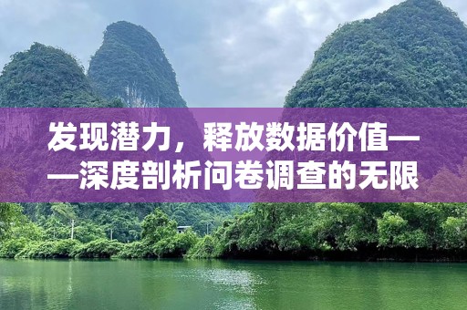 发现潜力，释放数据价值——深度剖析问卷调查的无限可能