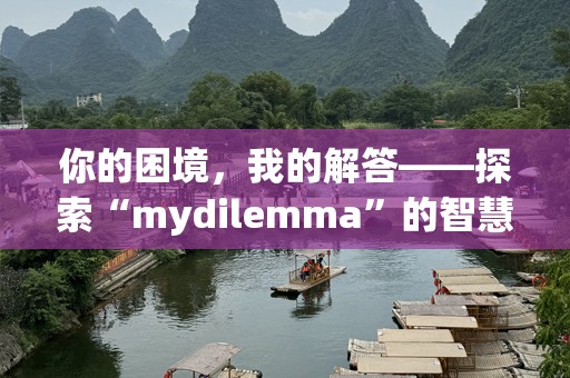 你的困境，我的解答——探索“mydilemma”的智慧之道