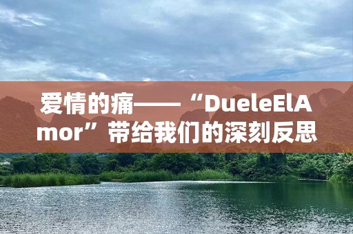 爱情的痛——“DueleElAmor”带给我们的深刻反思