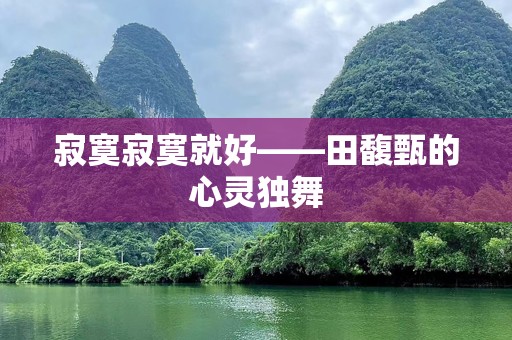 寂寞寂寞就好——田馥甄的心灵独舞