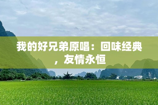 我的好兄弟原唱：回味经典，友情永恒