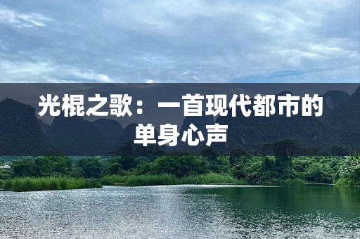 光棍之歌：一首现代都市的单身心声