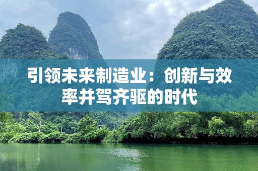 引领未来制造业：创新与效率并驾齐驱的时代