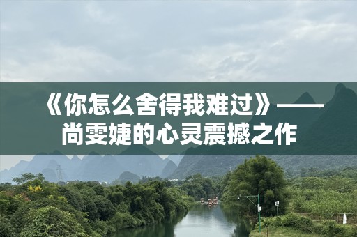 《你怎么舍得我难过》——尚雯婕的心灵震撼之作
