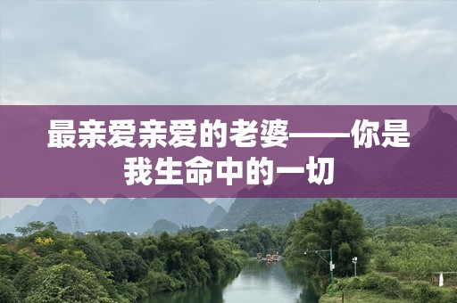 最亲爱亲爱的老婆——你是我生命中的一切
