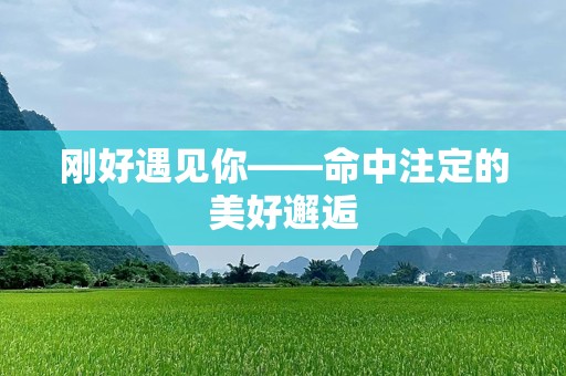 刚好遇见你——命中注定的美好邂逅