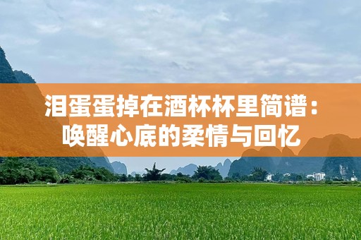 泪蛋蛋掉在酒杯杯里简谱：唤醒心底的柔情与回忆