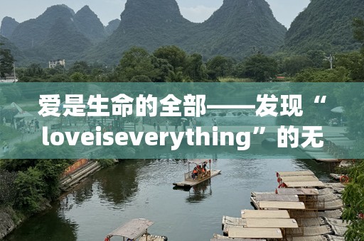 爱是生命的全部——发现“loveiseverything”的无限力量