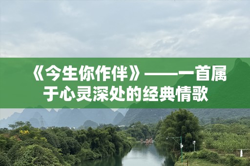 《今生你作伴》——一首属于心灵深处的经典情歌
