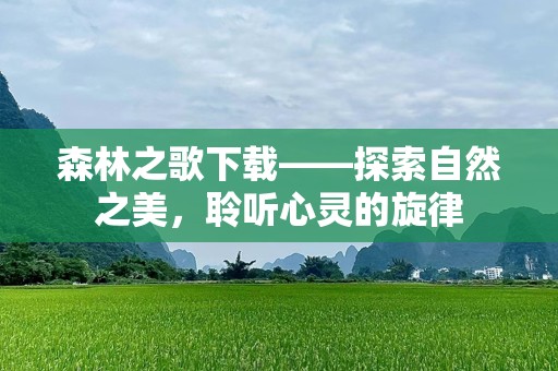 森林之歌下载——探索自然之美，聆听心灵的旋律