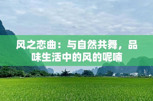 风之恋曲：与自然共舞，品味生活中的风的呢喃
