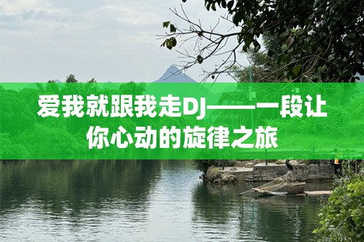 爱我就跟我走DJ——一段让你心动的旋律之旅
