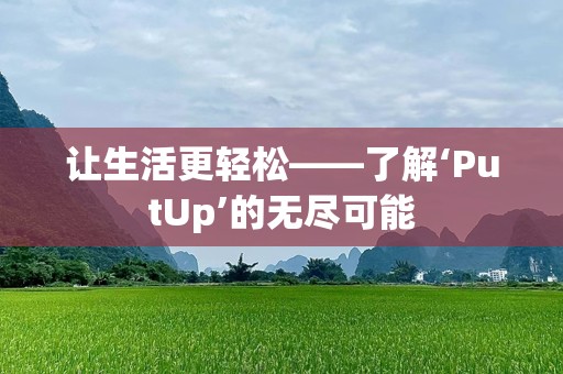 让生活更轻松——了解‘PutUp’的无尽可能