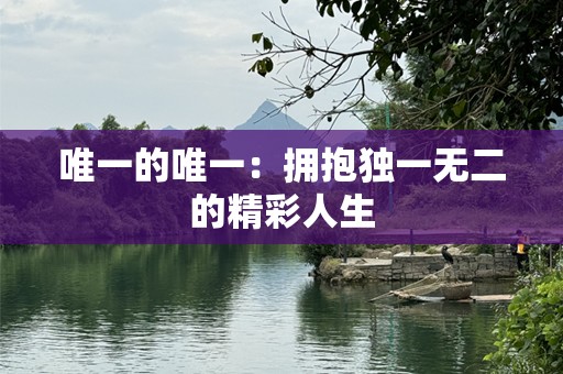 唯一的唯一：拥抱独一无二的精彩人生