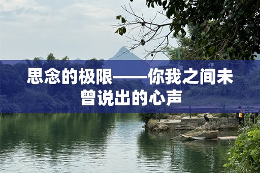 思念的极限——你我之间未曾说出的心声