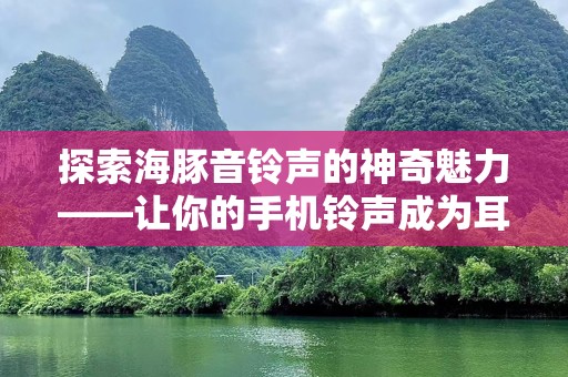 探索海豚音***的神奇魅力——让你的手机***成为耳边的旋律