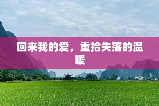 回来我的爱，重拾失落的温暖