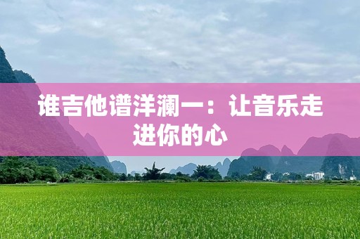 谁吉他谱洋澜一：让音乐走进你的心