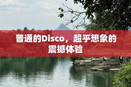 普通的Disco，超乎想象的震撼体验