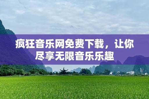 疯狂音乐网免费下载，让你尽享无限音乐乐趣