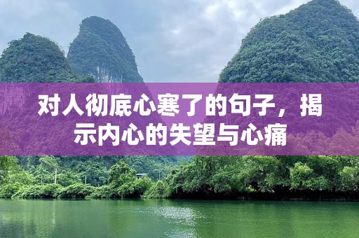 对人彻底心寒了的句子，揭示内心的失望与心痛