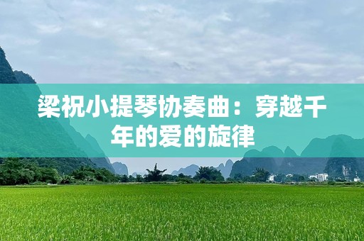 梁祝小提琴协奏曲：穿越千年的爱的旋律