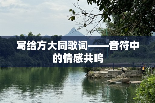 写给方大同歌词——音符中的情感共鸣