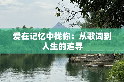 爱在记忆中找你：从歌词到人生的追寻