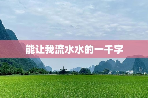 能让我流水水的一千字