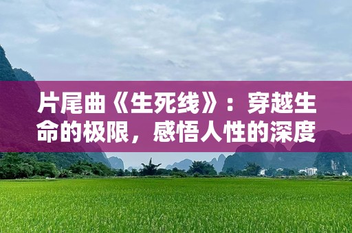 片尾曲《生死线》：穿越生命的极限，感悟人性的深度