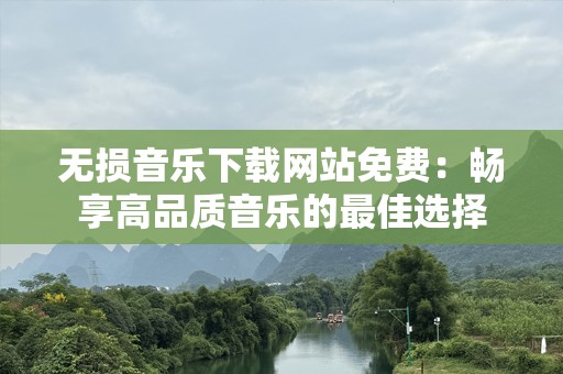 无损音乐下载网站免费：畅享高品质音乐的最佳选择