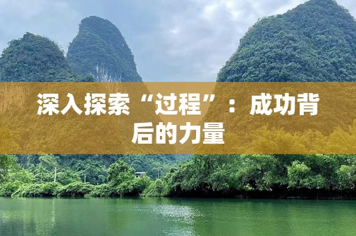 深入探索“过程”：成功背后的力量
