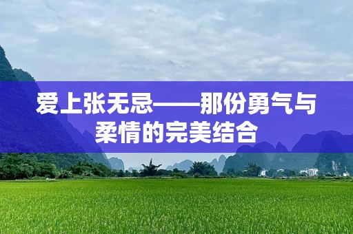 爱上张无忌——那份勇气与柔情的完美结合