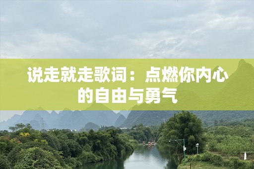 说走就走歌词：点燃你内心的自由与勇气