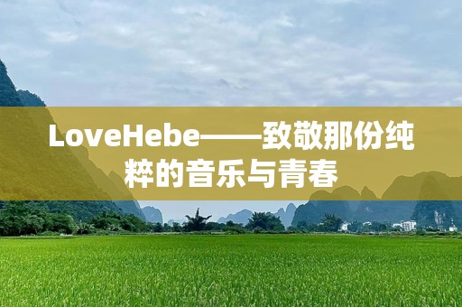 LoveHebe——致敬那份纯粹的音乐与青春